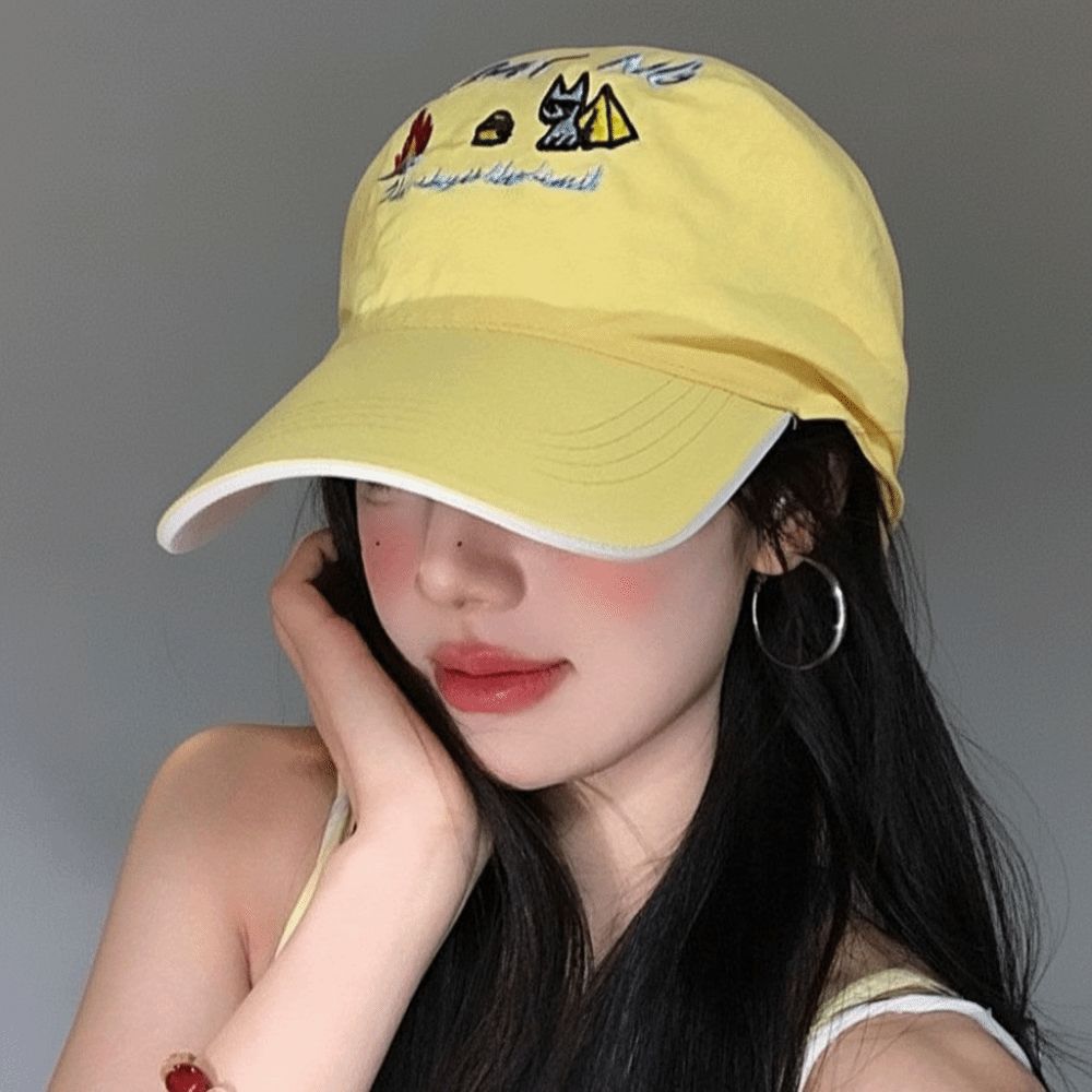 Sunshade Headscarf Baseball Hat Cotton Sunshade Baseball Cap Triangle Headscarf Baseball Cap  Girl