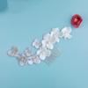 Handmade Soft Ceramic Hair Combs Messy Bun Maker with Pearls Decor for Female Daily Headdress Jewelries