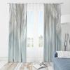 2pcs- Pure white and blue feather polyester curtains, pole bag curtains 42 * 84, bedroom, living room, family room decoration