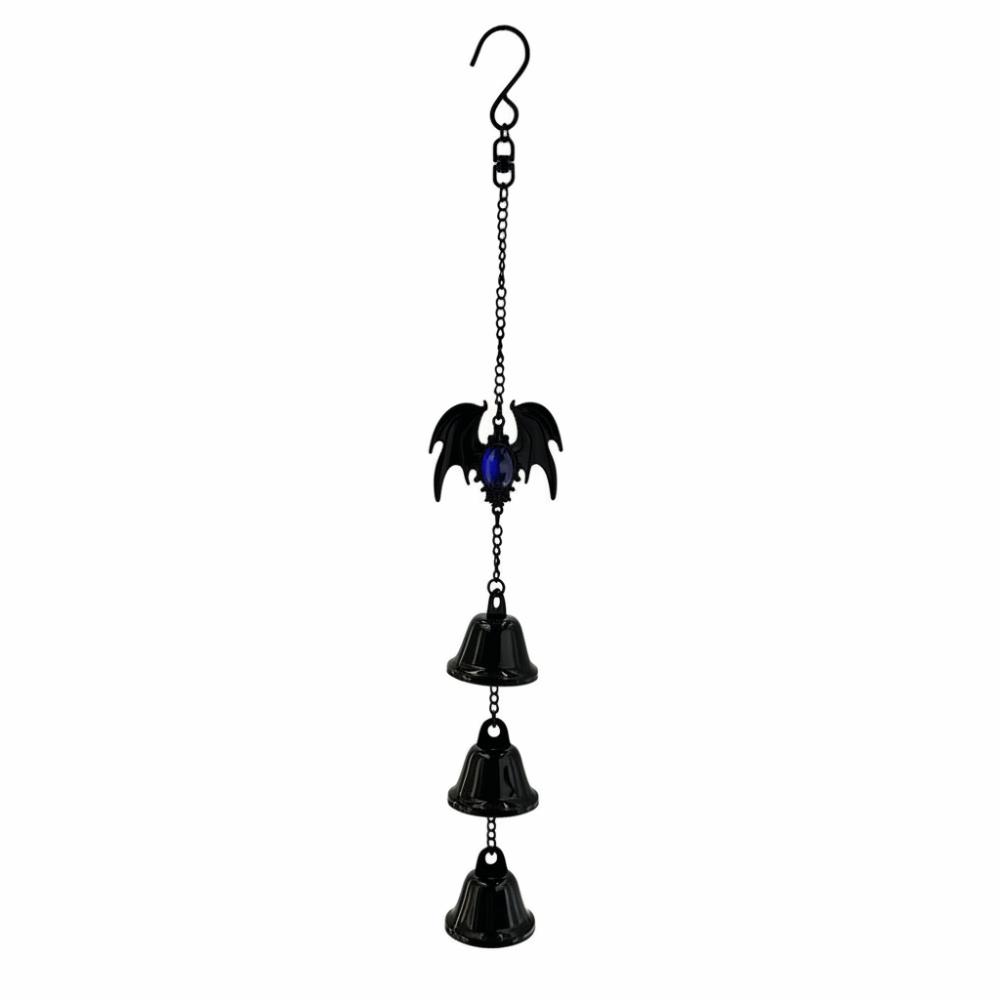 Hanging Ornaments Bat Wind Chime Decorations Metal Bells Wind Chime Halloween Wind Chime  Halloween Blue Crystal