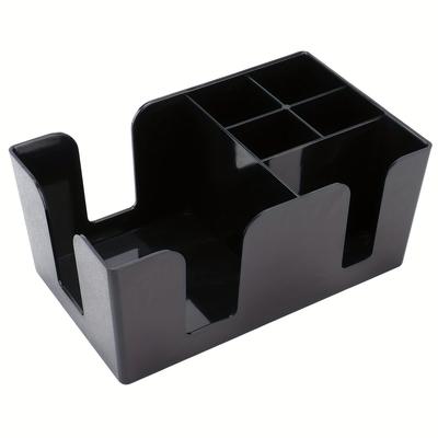 Bar Caddy with 6 Compartments, Plastic Bar Organizer, Heavy Duty Refillable Bar Organizer, Barware Caddy, Napkin Dispenser