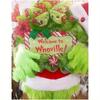 Christmas Thief Wreath Front Door Green Elf Legs Christmas Wreath Pendant Welcome Sign Home Decor Indoor Outdoor