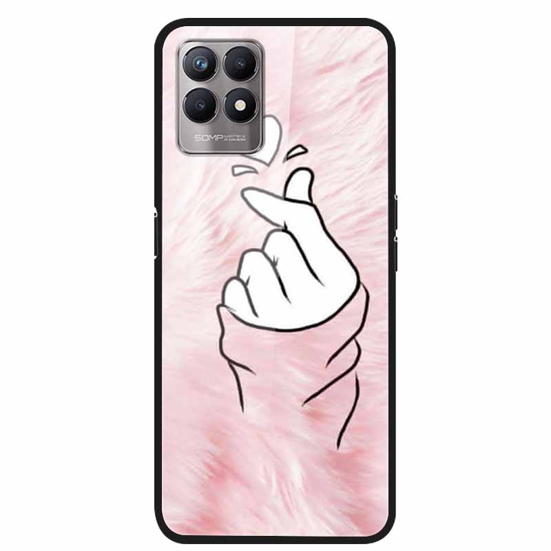For Realme 8i Cases Realme 8 5G Tempered Glass Hard Back Cover For Realme8 Phone Cases Soft Bumper Fundas for Realme 8 i Realme8