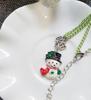 Colorful Cartoon Snowman Necklace - Christmas Resin Charm Ornament for Kids and Friends
