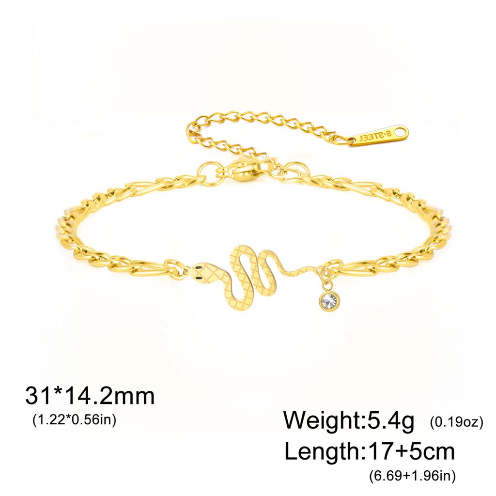 Snake Bracelet for Women Men Stainless Steel Rope Chain Fashion Animal Shape Bracelet Adjustable Jewelry Party Gift