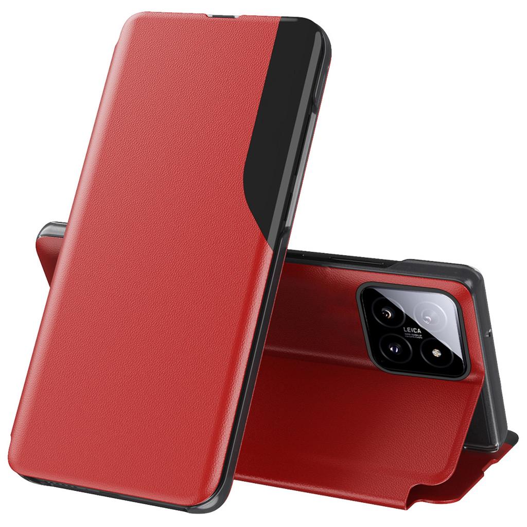 For Xiaomi 14 Pro Case Clear View Window Flip PU Leather Phone Cover
