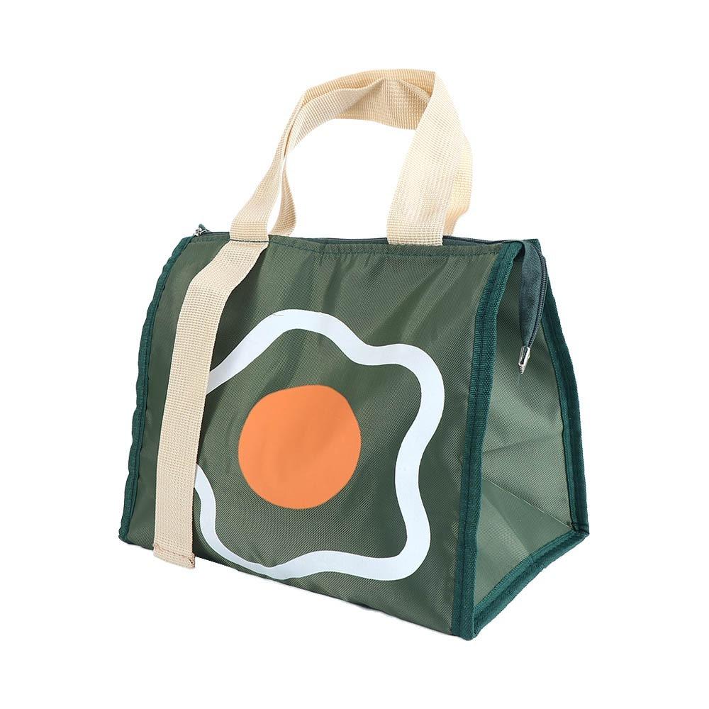 

Pattern Insulated Canvas Cartoon Bear Picnic Bag Lunch Bag Food Storage Container Ice Pack Tote зелёный