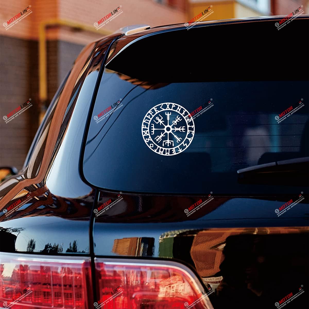 6   White Vegvisir Viking Runic Compass Decal Sticker Viking Odin Norse Vinyl