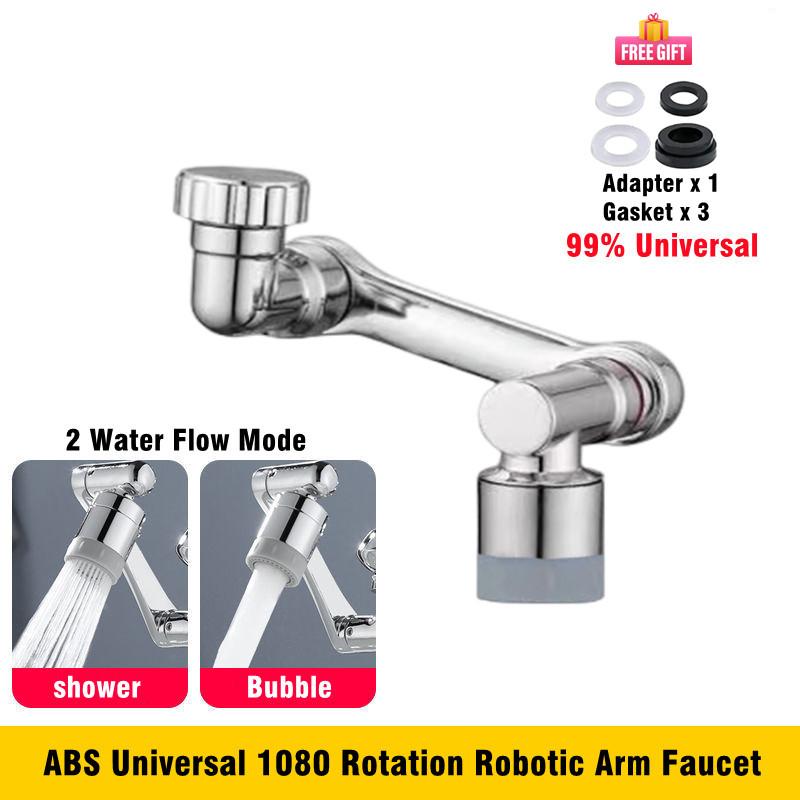 New 1080 Degree Rotatable Extension Faucet Sprayer Head Universal Bathroom Tap Extend Adapter Aerator 2 Modes Faucet Extender