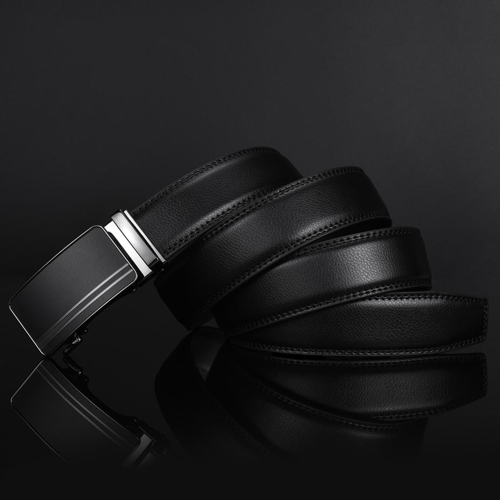 Чоловічий класичний регульований шкіряний ремінь із натуральної шкіри для костюмних джинсових штанів для відпочинку та бізнесу