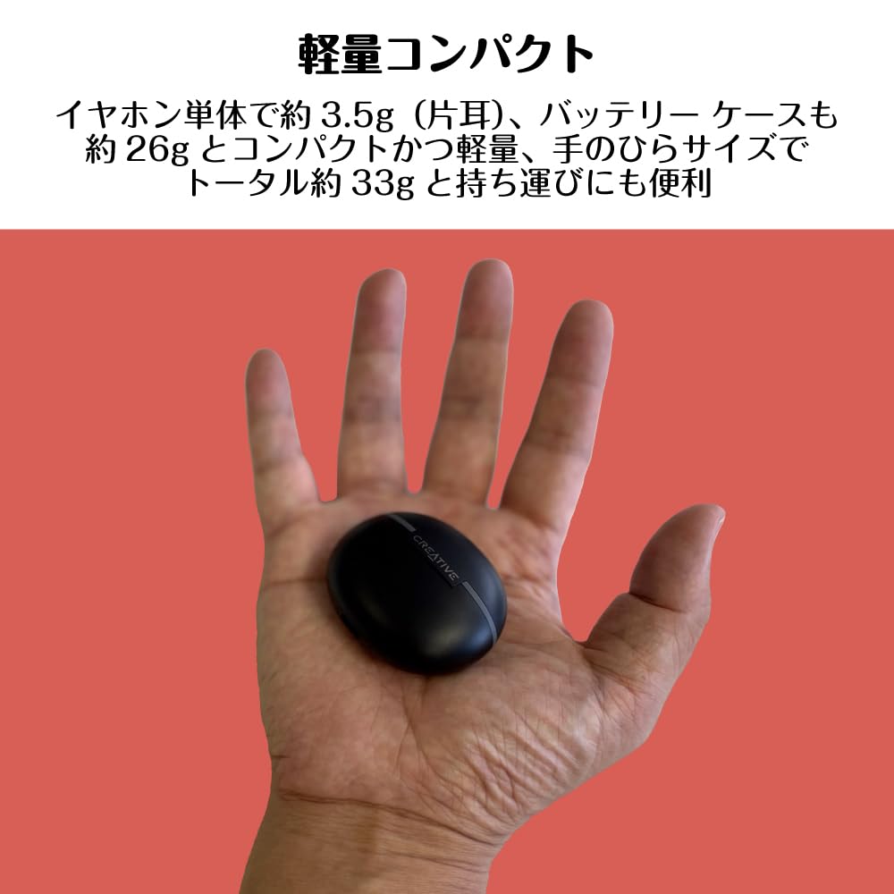 Creative Zen Air DOT Lightweight True Wireless Earphones with 13mm Neodymium Up to 24 Hours of IPX4 Water Drivers, Playtime, Resistant, HS-ZNARDT-BK