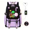 Personality Trend Cartoon Printing Double Shoulder College Style Student Leisure Schoolbag Multi-function Large Capacity