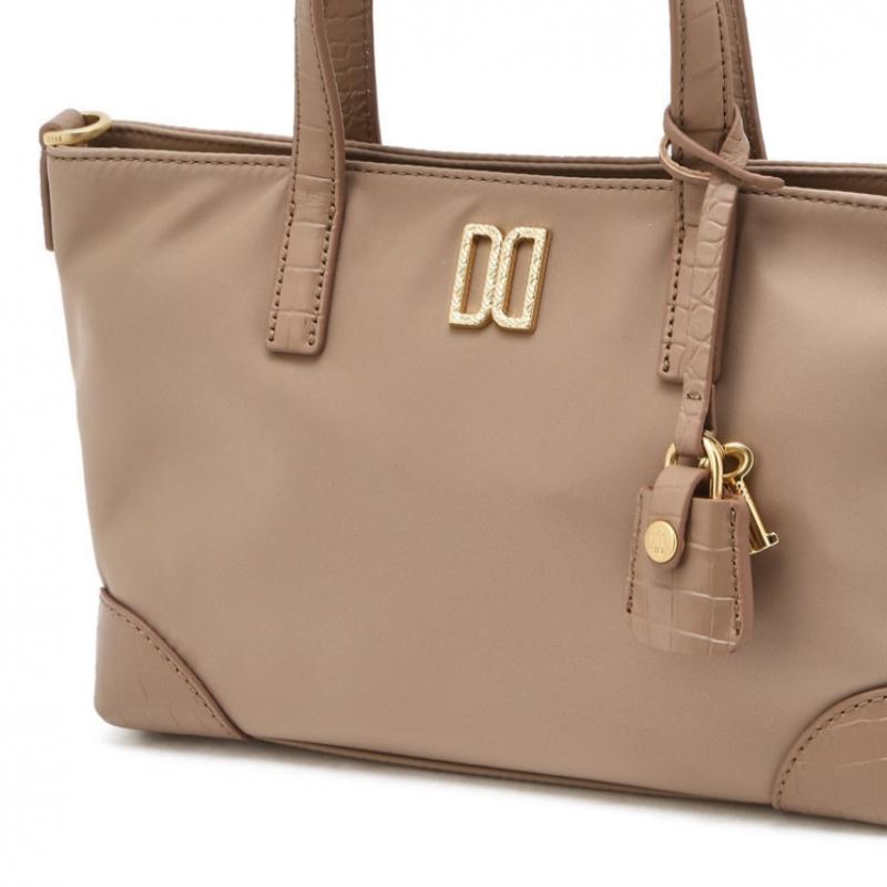 DakS Ivory Crocodile Cowhide Nylon Tote Bag S Dcba6e060p1