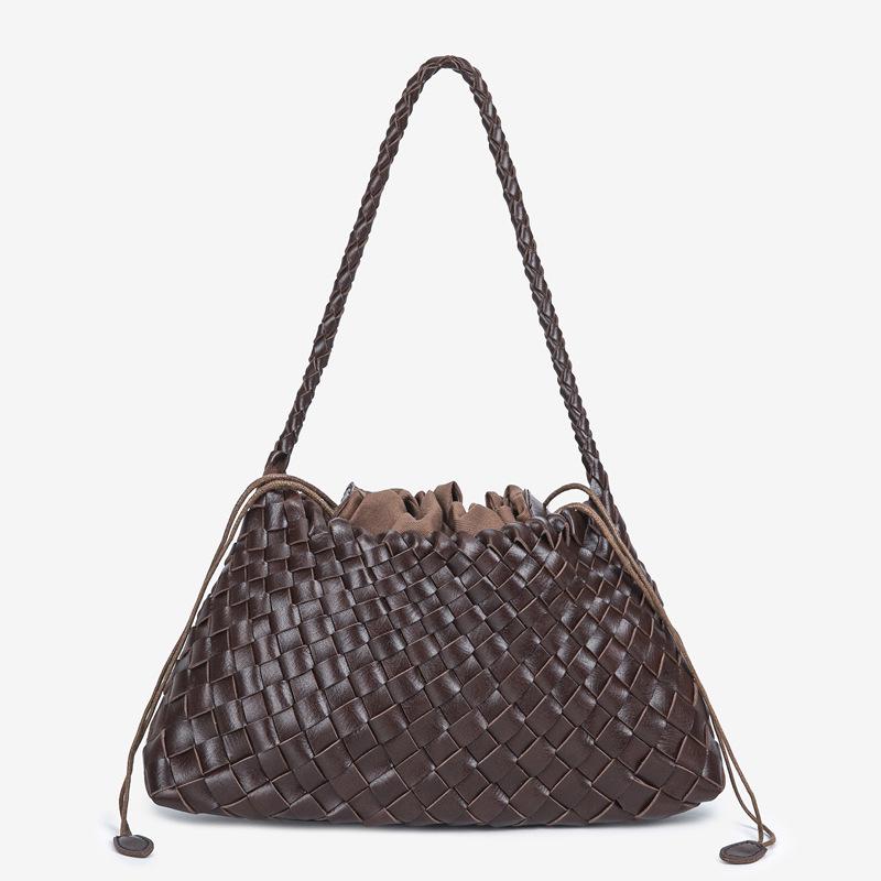 

Женская плетеная сумка ручной работы в ретро-стиле шоколадный