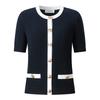 Ports Women's Contrast Edge Textured Short-Sleeve Knit Top