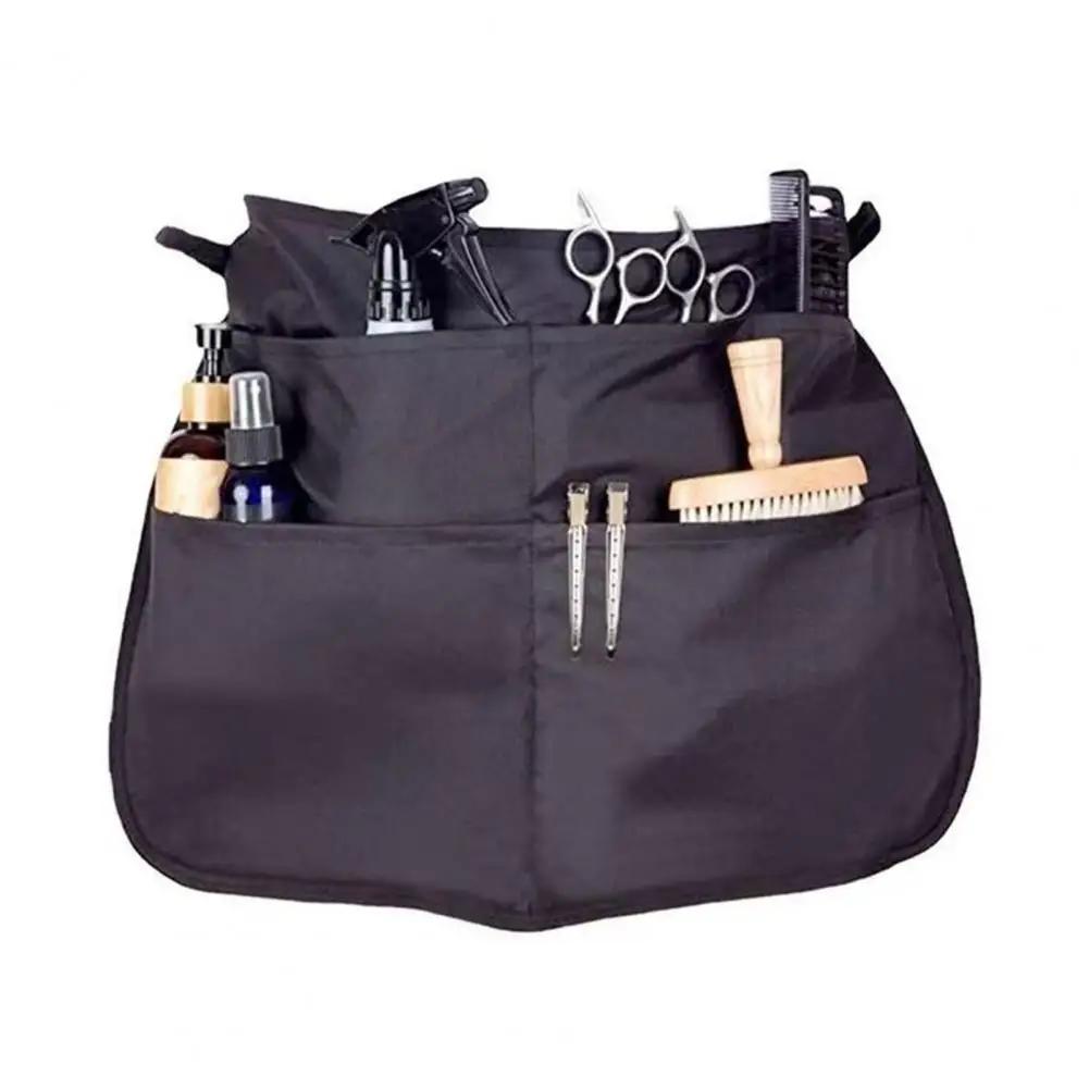Professional Barbers Hairdresser Tools Storage Apron 56*40cm Hair Stylist Half Apron With Adjustable 5 Pockets Belt Waterproof