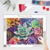 5D DIY Diamond Painting Succulent Plants Embroidery Cross Stitch Landscape Craft Kit Home Decoration 30x40cm/12x16inch