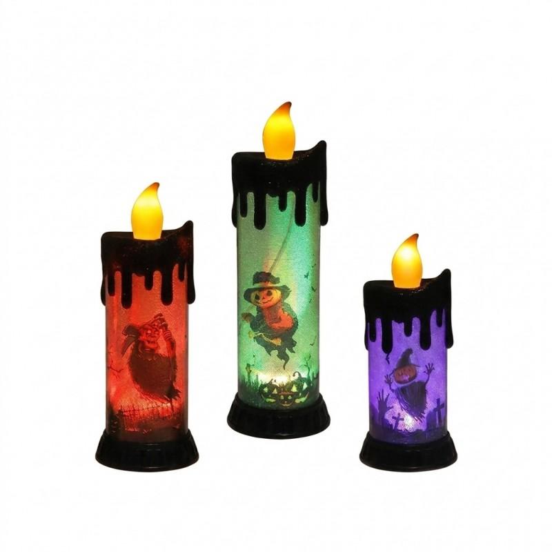 Halloween LED Candle Light Decorative Prop Fake Flameless Party Table Decoration Horror Theme Toy
