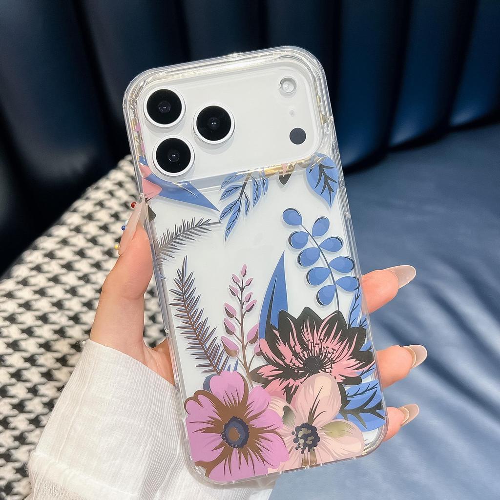 Capa de Telefone Floral Apple 17 ProMax – Design Estético de Cobertura Total para Proteção Dois em Um