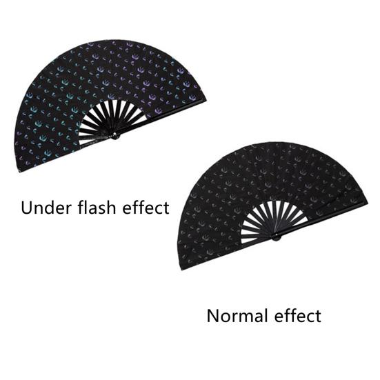Folding Fan Portable Lightweight Decorative Bamboo Frame Reflective Butterfly Performance Hand Fan Party Decor