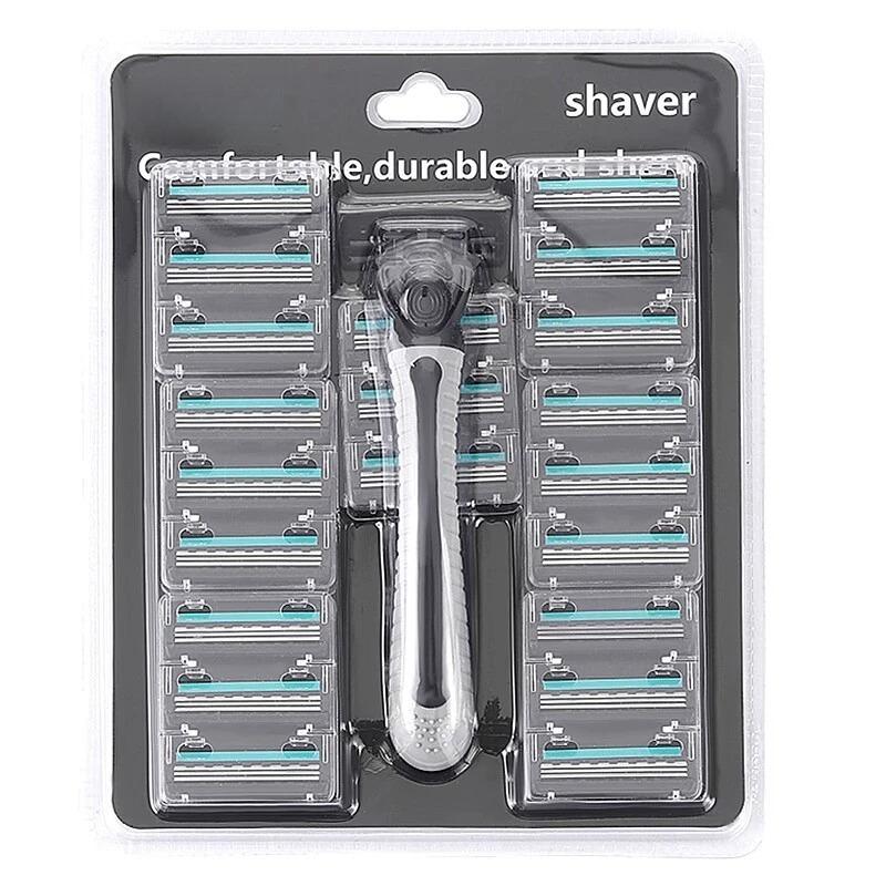 

Бритва, новый дизайн, мужская бритва для бритья, трехслойная бритва, многоразовая бритва, импортное лезвие, многофункциональный инструмент, сменная головка зелёный