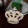 Broche de liga de coroa de strass elegante branco corsage charme joias broche