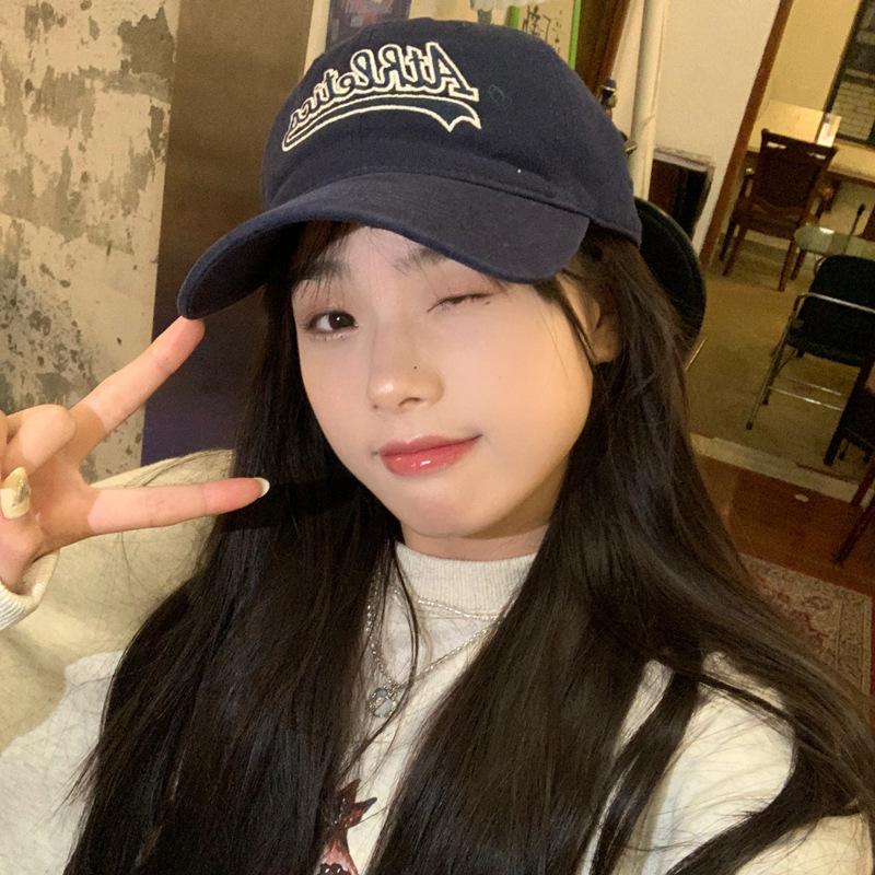 Sweet and cool micro-washed old soft top big brim baseball cap children versatile big head circumference showing face small peaked cap