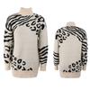 Fashion Women's Turtleneck Sweater Leopard Pattern Long Sweaters Blouse