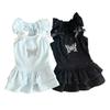 Pet Autumn and Winter Base Coat Butterfly Diamond Flying Sleeve Princess Skirt Dog Dresses for Small Dogs Puppy Clothes
