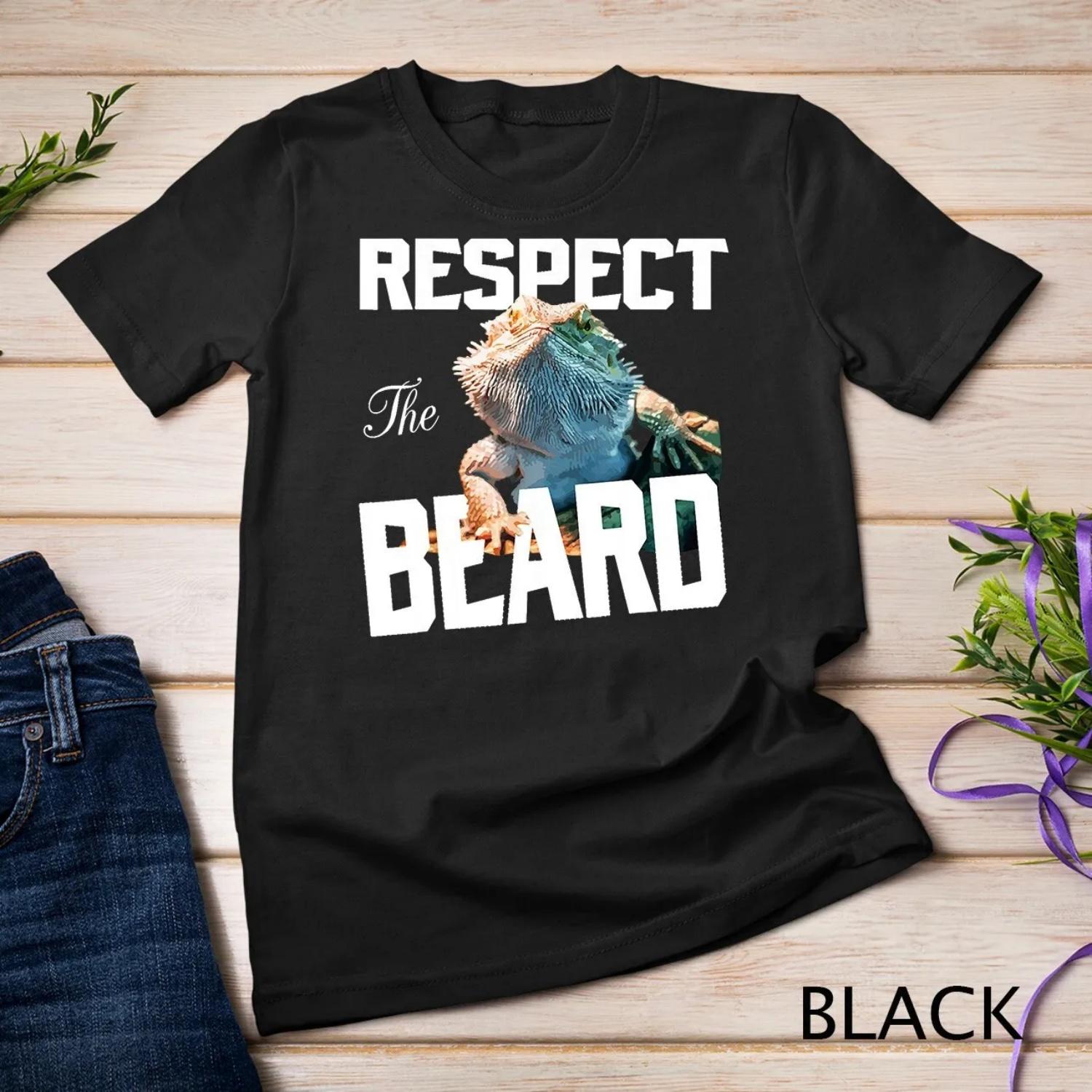 

Respect The Beard Reptile Lizard Youth Kids T Shirt S