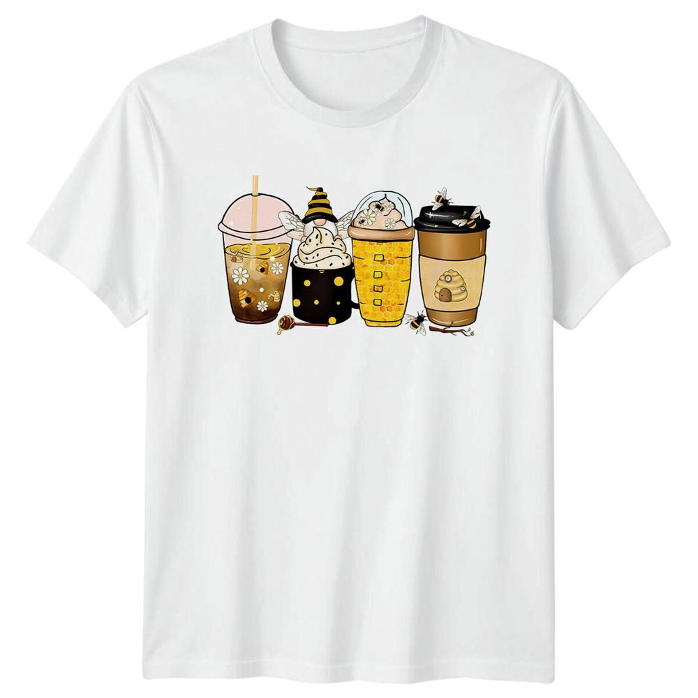 Bee Coffee Drinks TShirt Nature Lover Tee Cute Honeycomb Design S