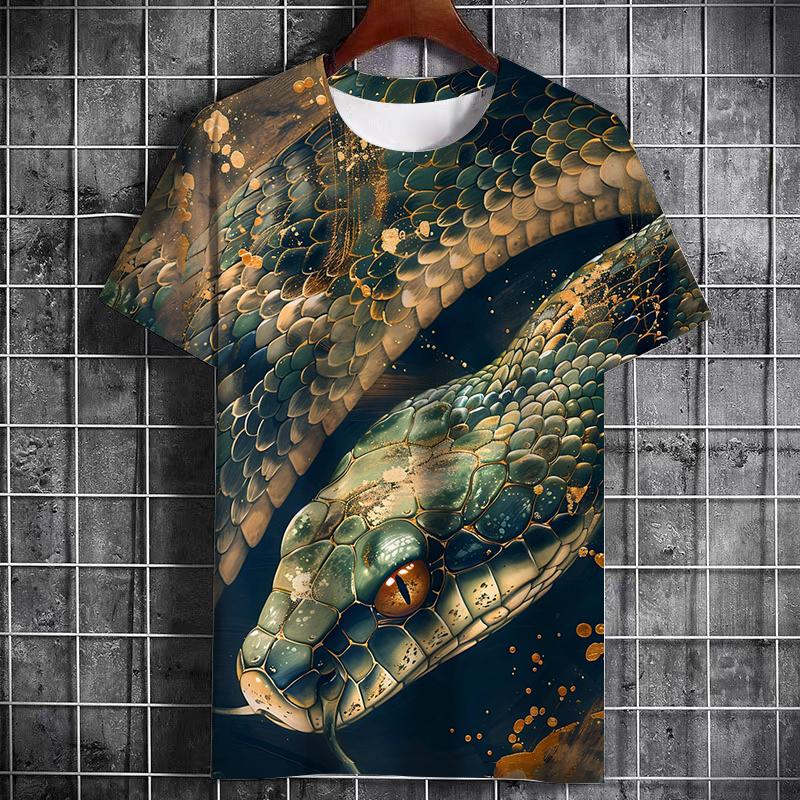 

Men s T-shirt animal snake pattern T-shirt men s and women s short sleeved street creative T-shirt Harajuku Y2k top clothing 5XL