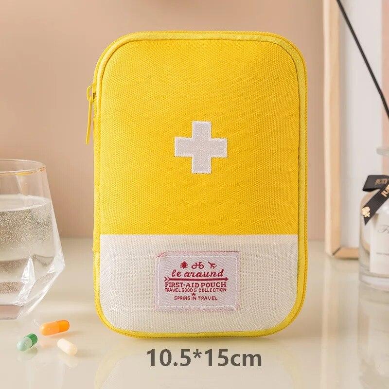 1pc Home First Aid Small Medicine Kit Home Medicine Storage Travel Outdoor Mini Portable Small Box Medical First Aid Kit 4colors