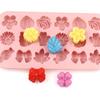 18Holes 3D Silicone Mold Daisy Tulip Flower Design Jelly Ice Pudding Soap Fondant Chocolate Cake Decorations Baking Tool Leaf