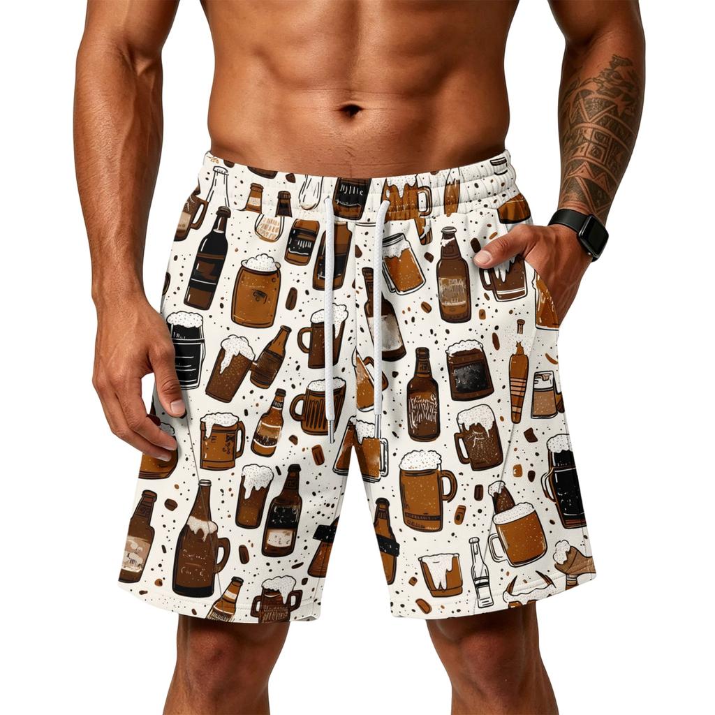 Men's Loose Fit Air Layer Shorts with Pockets Gym Workout Training Beach Sports Casual Drawstring Waistband