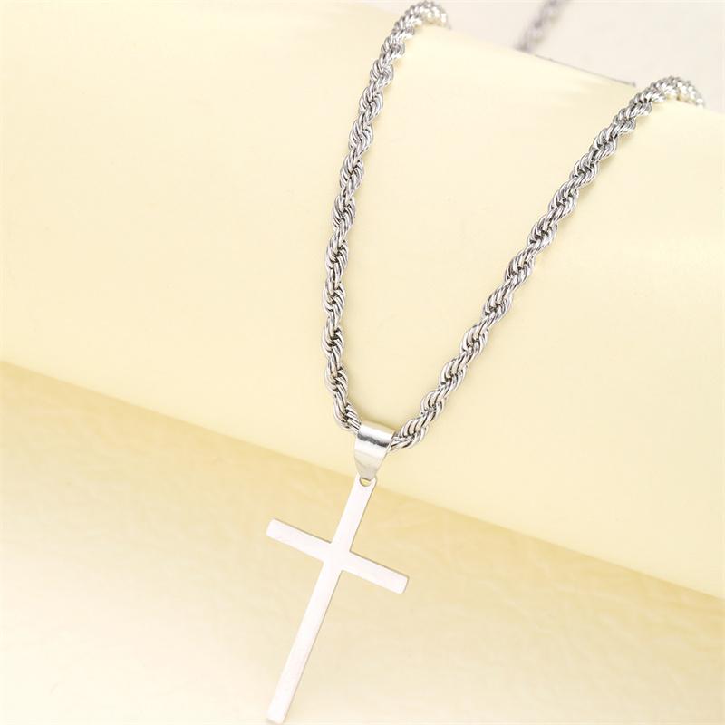 2024 New Cross Pendant Necklace for Men Women Minimalist Gold Color Jewelry Male Female Necklaces Chokers Gifts