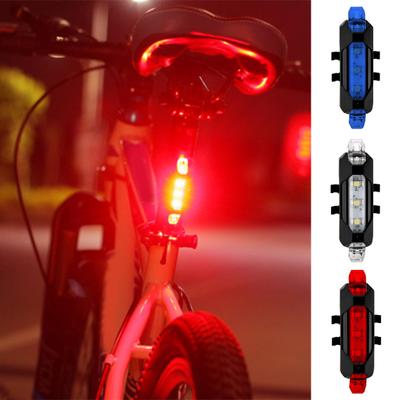 Yousheng Universal LED Bike Tail Light Super Bright Waterproof USB Rechargeable Simple Installation Bicycle Rear Cycling Safety Flashlight