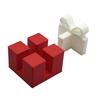 1/2/3Pcs Mini Christmas Gift Box Figurine 3D Printed White Bow Red Present Box Holiday