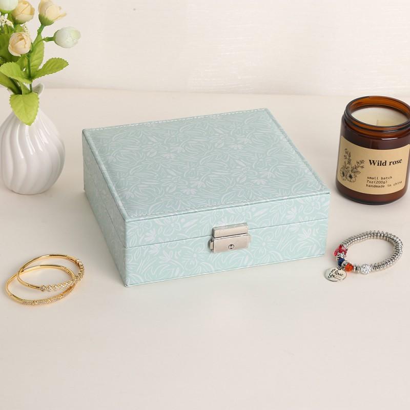 Multi-Layer Large Capacity Jewelry Organizer Box With Lock PU Leather Storage Earrings Bracelets Necklaces