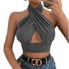 Sexy Crisscross Halter Sleeveless Backless Bodycon Tank Top for Women