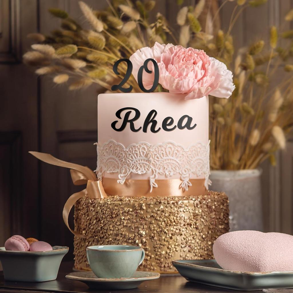 126 PCS  Name Cake Topper Acrylic Letters DIY Personalized A-Z & 0-9 Number Alphabet Cake Decoration For Wedding Anniversary Baby Shower Party