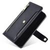 For Samsung Galaxy S25 FE Leather Case Zipper Pocket Wallet Phone Cover with 2 Straps