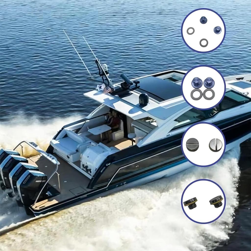 2 PCS 79953Q04 Marine Lower Unit Oil Drain Plug Screw and Gasket Fit Mercury MerCruiser I R MR Alpha 1 TR TRS and All O/Bs with 3/8-16 Non-Magnetic