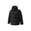 Puma Kontrastowy Nadruk Logo Jednolita Kurtka Puchowa z Kapturem Męska Odzież Wierzchnia Czarna 846319-01