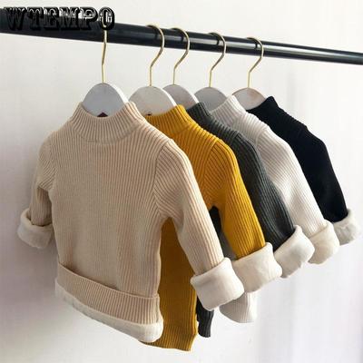 Children's Winter Clothing Base Shirt Half High Collar Pullover Knitted Sweater Men's and Women's Baby Autumn and Winter Tops Children's Clothing