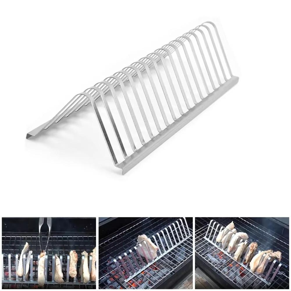 Stainless Steel Roasting Stand BBQ Accessories Roast Chicken Leg Stand 12 Inch Barbecue BBQ