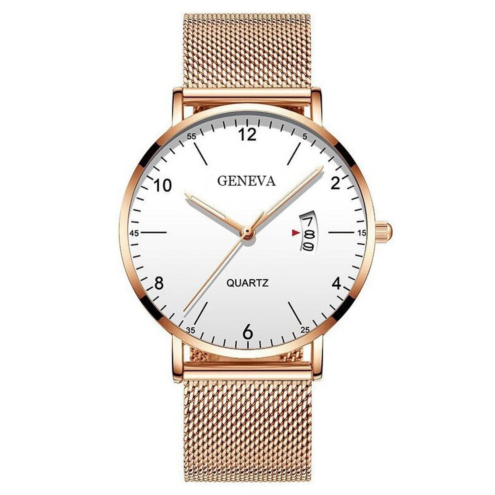 

Мужские кожаные деловые модные часы с ремешком для подарков One Size