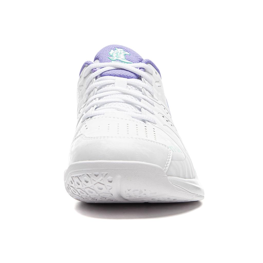 New LiNing Anti-Slip Wear-Resistant Breathable Lightweight Low-Top Badminton Shoes Unisex White Purple AYZU017-1