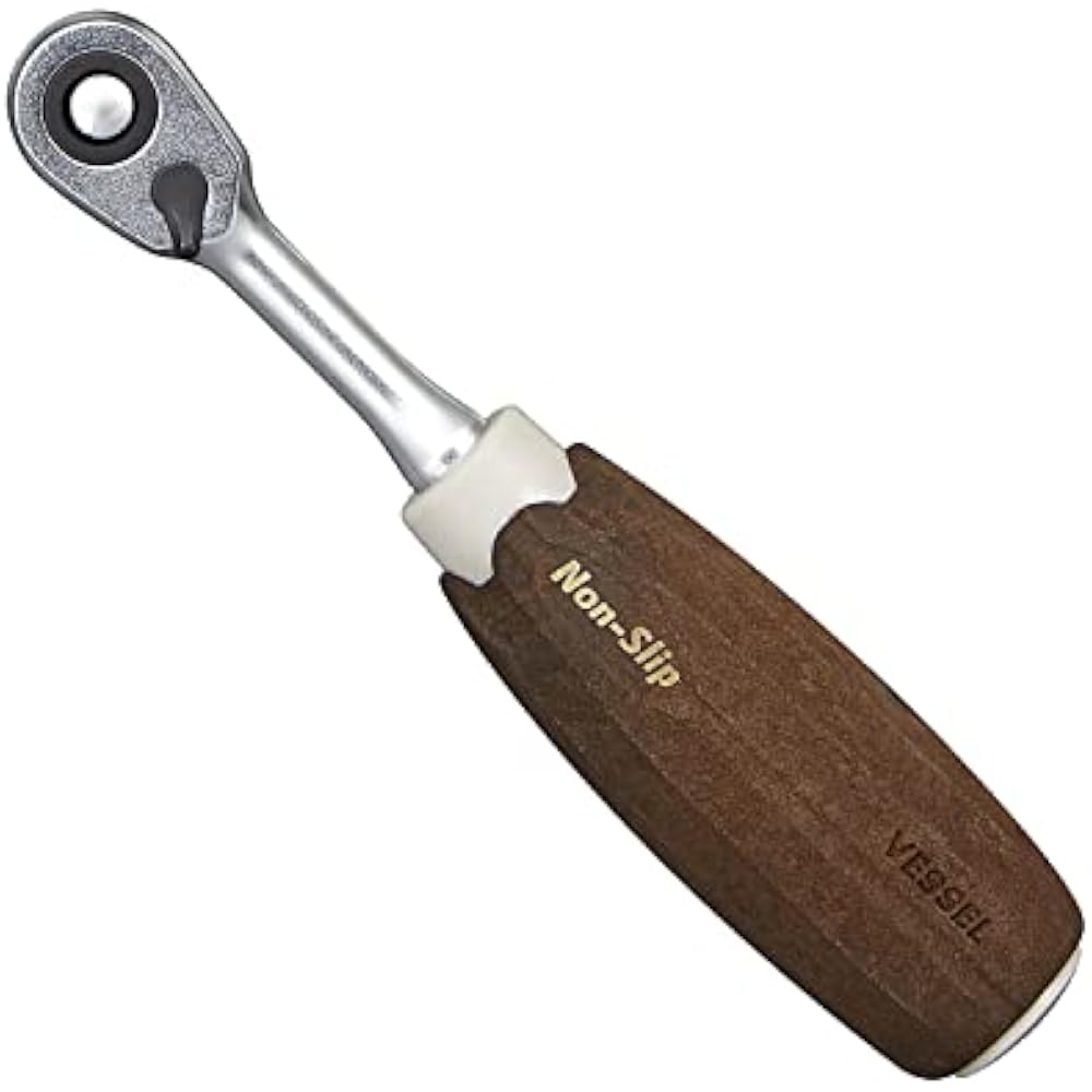 VESSEL (VESSEL) Woody Ratchet Handle Non-slip Grip 1/4 inch (6.35mm) Entry Angle HRH2-W
