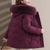 Real Fur Collar Middle Age Women's Winter Down Jackets Hooded Plus Size Thick Down Coats Woman Outerwears